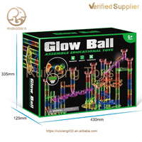 160 pièces en plastique ABS marbre jeu de course éducatif bricolage jouet et tige bloc de construction balle labyrinthe piste pour enfants piste de course