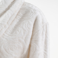 Peignoir en polaire luxueux pour femmes, col en V, manches longues, automne, confortable, chaud, doux, 100% polyester, décontracté