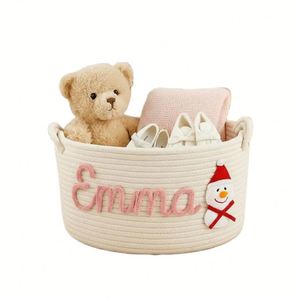 Cesta de Algodón Personalizada para Bebé con Nombre, Recuerdo para Recién Nacido, Almacenamiento para Guardería - Product Image 2