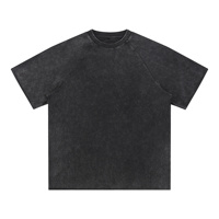 T-shirt noir surdimensionné personnalisé, unique, épais, vintage, délavé, durable, peint à la main, coupé et cousu