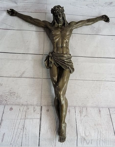 Venta al por mayor vida religiosa al aire libre tamaño la estatua <span class=keywords><strong>de</strong></span> bronce <span class=keywords><strong>de</strong></span> <span class=keywords><strong>Cristo</strong></span> Jesús crucifixión INRI escultura - Product Image 2