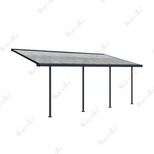 Que se adjunta <span class=keywords><strong>a</strong></span> la pared hermoso diseño policarbonato tonos de perfil de aluminio Canopy-Paso de toldo de techo para los coches - Product Image 2