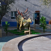 Sculpture de dinosaure grandeur nature en fibre de verre pour parc à dinosaures extérieur Animatronics Parque De Dinosaurios