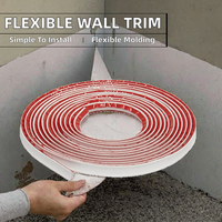 Bande de moulure en PVC flexible, bande d'étanchéité, moulure murale 1/2 x 10 pieds, autocollante, peignable, installation facile, coin mural, plafond, sol