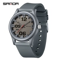 SANDA 3252 Reloj de cuarzo popular para estudiantes Reloj deportivo para niños con cinta de silicona resistente al agua a la moda y simple