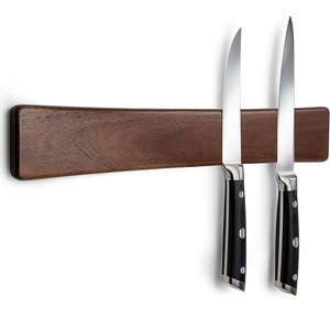 Support mural magnétique en bois naturel TOALLWIN pour couteaux, bande de rangement de cuisine pour restaurants et hôtels - Product Image 1