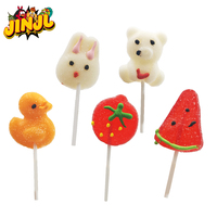 TikTok Virale Cartoon Aardbei Konijn Eend en Beer-vormige Gummy Lollipops Kerst Snoepjes, Kinderen Afternoon Tea Snacks