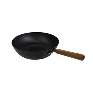 Utensilios de Cocina Asiáticos, <span class=keywords><strong>Wok</strong></span> Tradicional Chino de Hierro Fundido Ligero con Base Plana y Mango de Madera - Product Image 5