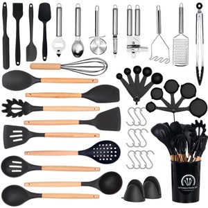 46 Pcs <b>Kitchen</b> <b>Gadgets</b> Heat Resistant Stainless Steel <b>Kitchen</b> Utensils Set Nonstick Silicone <b>Kitchen</b> Utensils Set With Holder - Product Image 1