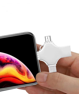 金属 Lightning/Type-c/Micro-USB 3.0 闪存盘 USB 4 合 1 OTG USB 驱动器 4G-128GB 定制徽标 适用于 IOS/<span class=keywords><strong>Android</strong></span> 和笔记本电脑 - Product Image 5