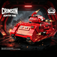 DK 90003 MOC Tanques Rojos, Vehículo Blindado, Kits de Modelos de Ladrillos, Ensamblaje de Vehículos, Regalos Coleccionables de Escritorio, 1618 Piezas, Juegos de Bloques de Construcción