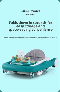 Trotteur musical pour bébé en forme de <span class=keywords><strong>lapin</strong></span>, anti-basculement, pour 6-18 mois, aide à l'apprentissage de la marche, peut être utilisé comme siège ou poussoir - Product Image 2