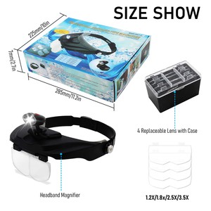 <span class=keywords><strong>Loupe</strong></span> optique à fixation frontale avec LED, outils <span class=keywords><strong>de</strong></span> fabrication <span class=keywords><strong>de</strong></span> bijoux, lunettes grossissantes, visière grossissante <span class=keywords><strong>pour</strong></span> la <span class=keywords><strong>lecture</strong></span>, <span class=keywords><strong>loupe</strong></span> <span class=keywords><strong>de</strong></span> bijoutier avec 4 lentilles - Product Image 2