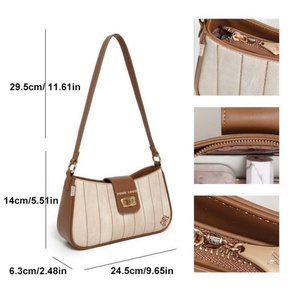 Sacs fourre-tout de luxe pour femmes en gros, en cuir PU de haute qualité, avec doubles poignées, fermeture ouverte et logo personnalisable - Product Image 3