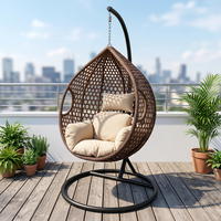 Fauteuil suspendu en rotin pour extérieur avec support, idéal pour salon, patio, balcon et jardin – Vente en gros sur mesure