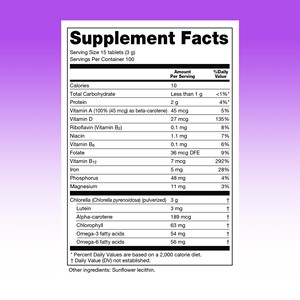 Supports Digestion Chlorella <b>Supplement</b> Tablets Vitamin A Natural Chlorophyll Chlorella Detox Support Tablets - Product Image 3