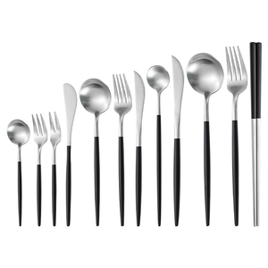 <span class=keywords><strong>Set</strong></span> di posate in acciaio inox opaco 18/8 <span class=keywords><strong>12</strong></span> pezzi forchetta coltello cucchiaio bacchette posate ristorante <span class=keywords><strong>Set</strong></span> posate argenteria - Product Image 1