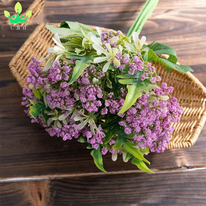 Stelo di foglie artificiali alito per bambini rami di foglie sfuse verde vaso di plastica riempitivi fiori per festa di nozze bouquet da giardino - Product Image 2