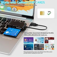 Lecteur de cartes à puce CAC 6 ports, adaptateur USB Type DOD pour cartes SIM/SD/TF/MS/M2/ID/IC, compatible Windows/Linux/Unix/MacOS X