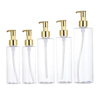 Bouteille en Plastique Transparente pour Demaquillant, Shampooing, Lotion Cosmétique et Bain, Conteneur Liquide de 100 à 500 ml