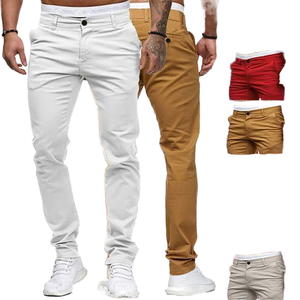 Pantalones de verano y primavera para hombre, ajustados, informales, personalizados, para exteriores, estilo largo y fino con bolsillos, cremallera europea, Color sólido, cintura media lisa - Product Image 1