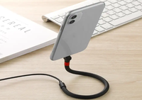 1.2M Rotation Libre Multiple Pliable 2.4A Câble de Données de Charge Rapide USB-C Support de Téléphone Portable pour Nouvel iPhone et Imprimante