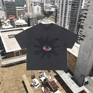 T-shirt en coton lourd à manches longues pour homme, de marque personnalisée, décontracté, surdimensionné, 240 grammes, motif géométrique d'été - Product Image 3