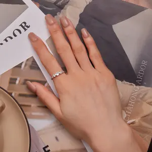 JLN S925 خاتم اصبع بسيط من الفضة الاسترليني للسيدات هدية الذكرى للخطوبة عصابة الخلود مجوهرات راقية BSR344