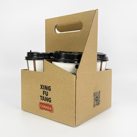 Support de tasse en carton kraft personnalisé pour votre marque, à paroi simple, avec poignée, pour boissons chaudes à emporter, pour tasses à café et thé jetables