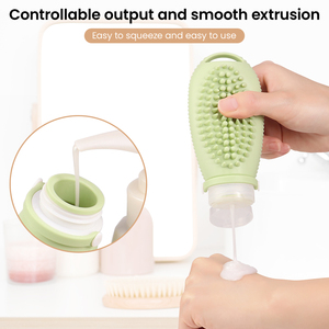 Set di Bottiglie da Viaggio Personalizzate per Campeggio, Lussuose 3 <span class=keywords><strong>in</strong></span> 1, Portatili, Antigoccia, <span class=keywords><strong>in</strong></span> Silicone Morbido, 100ml con Spazzolino - Product Image 4