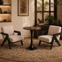 Ensemble canapé et chaises en métal de style médiéval Richard One-Table Two-Chair - Idéal pour salon, balcon, maison, hôtel - Table et chaises décontractées avec dossier