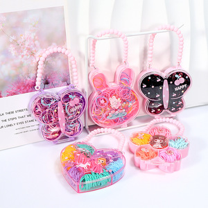 Disposable Rubber Bands for Children Girls Non-Damaging High Elasticity Ties Black Children's Hair Accessories Set - Product Image 1