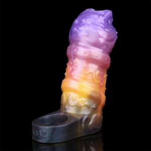 Penis Sleeve Fantasy Female Vaginal Contours Cock Sleeve Soft Platinum Silicone Penis Extension Sleeve Sex Toys for Man - Product Image 3