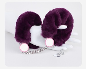 Regolabile in metallo di spessore peluche manette giocattoli del sesso oggetti di scena con chiave braccialetto Bondage ingranaggio per la moderazione e la tortura - Product Image 5