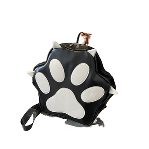 Y2K Style Cat Paw Cartoon Backpack <b>Purse</b> PU <b>Leather</b> Zipper Portable Creative Sweet Students Bags Japanese Style Polyester - Product Image 1