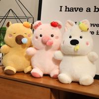 Pull-String Mignon Chiot Cochon et Capybara Poupée Nez Mobile Soulagement Du Stress Animal En Peluche Jouet