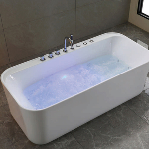 อ่างอาบน้ำแบบตั้งพื้น หินเทียม ดีไซน์ดั้งเดิม พร้อมระบบนวดด้วยน้ำวน 40 หัวฉีด ระบายน้ำได้ ประหยัดพลังงาน ทนทาน เหมาะสำหรับอพาร์ทเมนต์ - Product Image 5