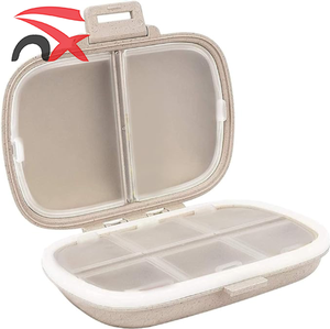 Hannuo Wholesale Custom Logo Plastic Large Capacity Portable Pill Storage Case Pill Container Pill Box for Promotion