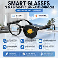 Lunettes de traduction intelligentes SENBONO AI, enregistrement vidéo HD 8MP, appels sans fil 290mAh, assistant vocal, lunettes intelligentes avec caméra