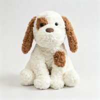 Boneka Anjing Plushie Custom, Lembut, Berbulu Keriting, Berbintik, untuk Hadiah dan Dekorasi Rumah