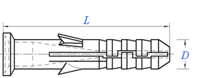 <span class=keywords><strong>Vis</strong></span> en plastique dilatante Boulon d'ancrage à tête d'expansion en acier Mur d'entraînement <span class=keywords><strong>de</strong></span> marteau Plâtre <span class=keywords><strong>de</strong></span> zinc <span class=keywords><strong>Vis</strong></span> d'expansion en plastique en PE Nylon - Product Image 2