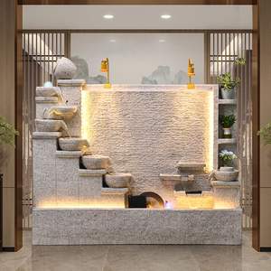 Fuente de interior y exterior Retro Patio Jardín Hogar Villa Decoración Fuente grande Cascada Fuentes de hormigón Regalo de inauguración de la casa - Product Image 3