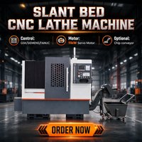Fournisseur chinois de tour CNC à lit incliné avec moteur servo de 11 kW, diamètre de tournage en métal de 500 mm, avec convoyeur de copeaux