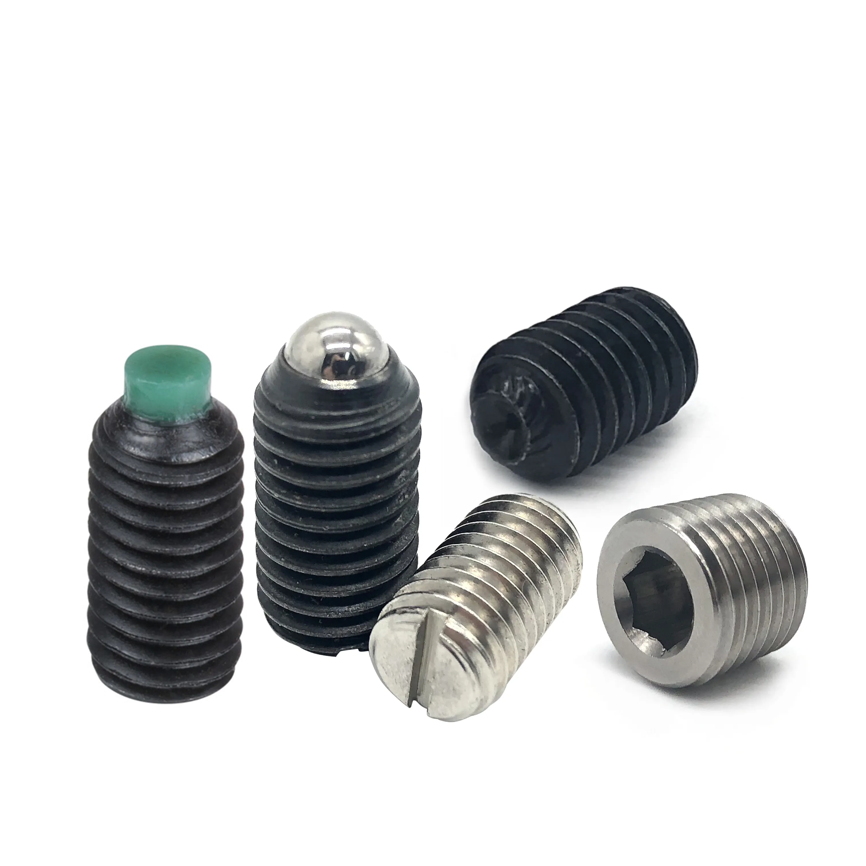 China wholesale custom flat point hollow hexagon screw Stainless steel 304 hex socket allen nose grub screw slotted set screw