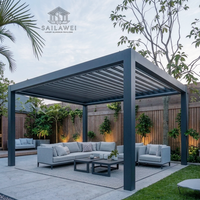 Pérgola Moderna Independiente de 6x3m con Techo de Láminas de Aluminio Motorizado, Impermeable, para Jardín, Espacios de Vida de Lujo, Directo de Fábrica OEM