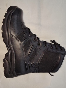 Bottes tactiques TSB601 en cuir pleine fleur noir avec semelle extérieure en PU double densité, confortables et robustes, bottes de combat durables. - Product Image 5