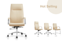 Chaise de bureau de direction à dossier haut et moyen en cuir PVC, pivotante, pour patron et visiteur, idéale pour les managers et les PDG