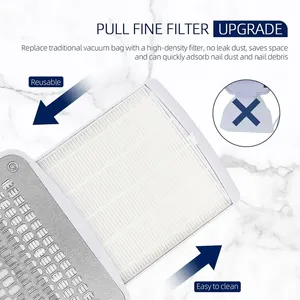 Aspirateur de poussière professionnel intégré pour ongles, collecteur de poussière de bureau pour manucure, ventilateur d'extraction avec filtre pour ongles en gel - Product Image 3
