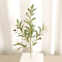 Plantes de décoration de sol en gros, plantes en pot, branches d'olivier artificielles, feuilles vertes pour bureau à domicile