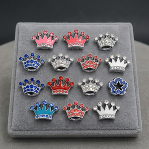 Colgante deslizante con forma de corazón de 10 mm, colgante de corona con diamantes de imitación, colgante de corona para joyería DIY, colgante de corona para collares de mascotas - Product Image 5